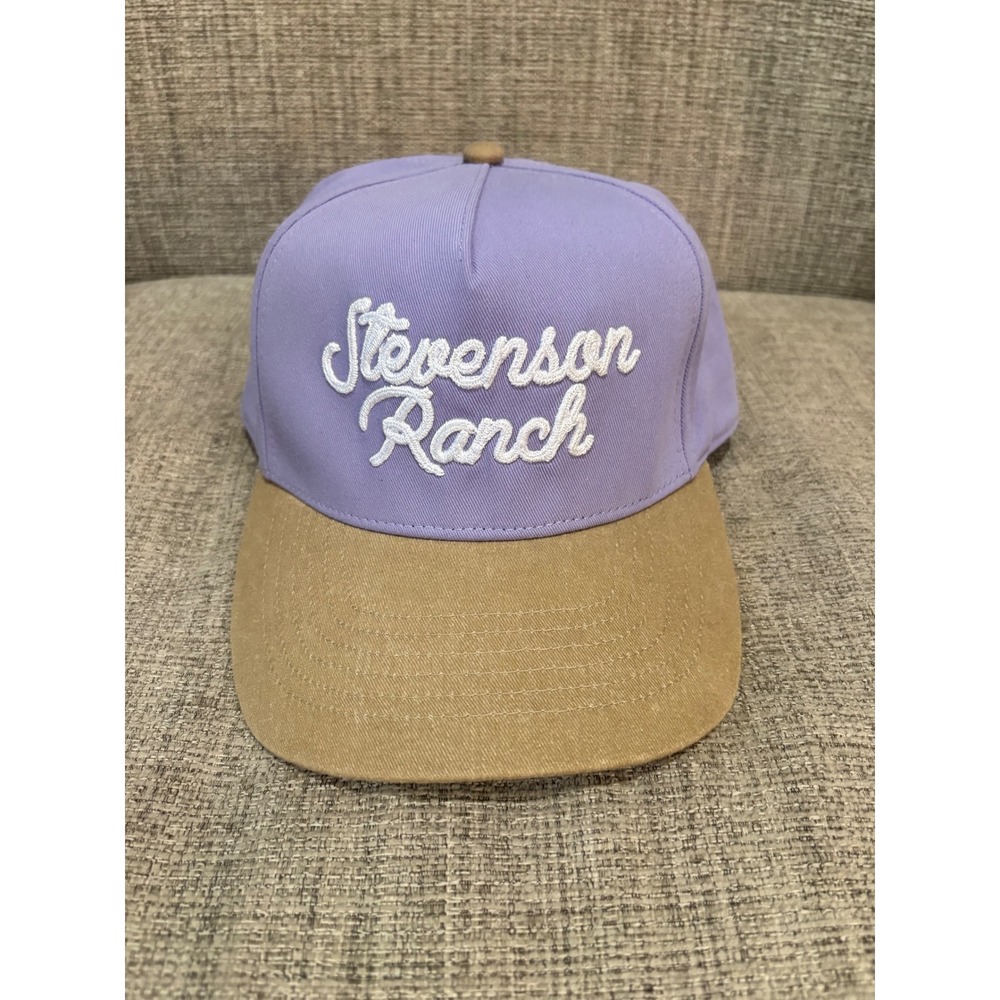 Stevenson Ranch The Midtown Structured Script Logo Hat Purple Tan Snapback